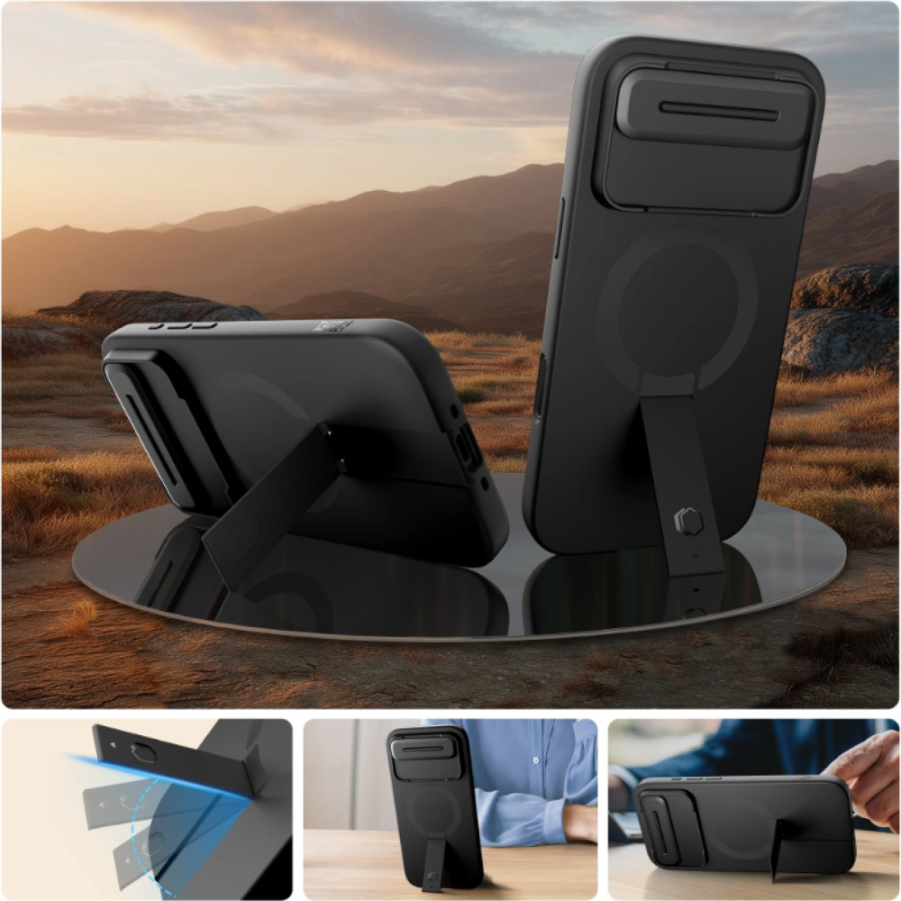 Θήκη iPhone Air Tech-Protect Kevlar Aura με MagSafe & Κάλυμμα για την Κάμερα - Black (5906302331666)