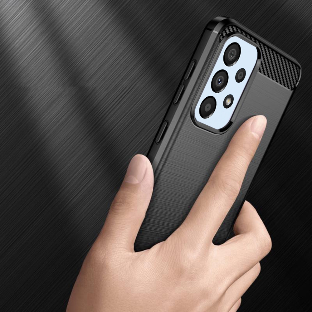 Techsuit Carbon Silicone - Θήκη Σιλικόνης Samsung Galaxy A23 - Black (5949419015029)