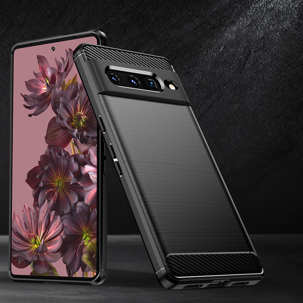 Techsuit Carbon Silicone - Θήκη Σιλικόνης Google Pixel 7 Pro - Black (0765105273963)