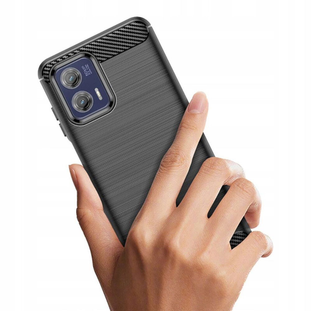 Techsuit Carbon Silicone - Θήκη Σιλικόνης Motorola Moto G73 - Black (0743407502721)