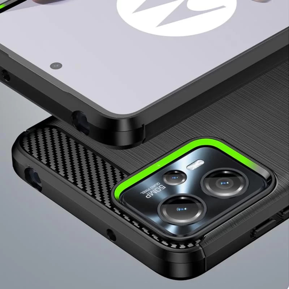 Techsuit Carbon Silicone - Θήκη Σιλικόνης Motorola Moto G13 / G23 - Black (5949419063525)