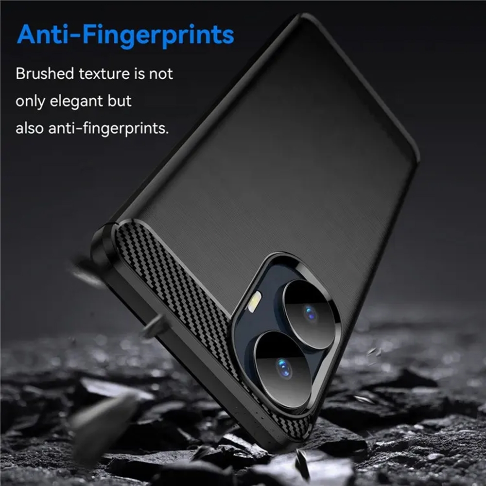 Techsuit Carbon Silicone - Θήκη Σιλικόνης Realme C55 - Black (5949419064010)