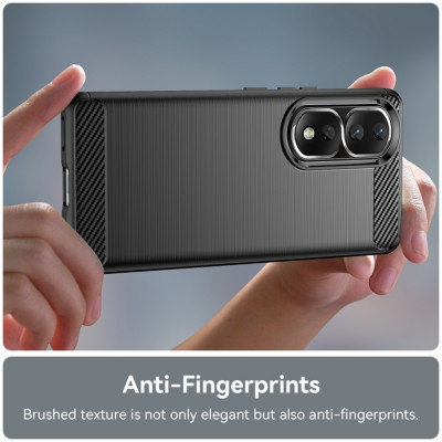 Techsuit Carbon Silicone - Θήκη Σιλικόνης Honor 90 Pro / 80 Pro - Black (5949419063921)