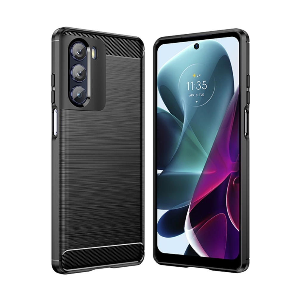 Techsuit Carbon Silicone - Θήκη Σιλικόνης Motorola Moto G200 5G / Edge S30 - Black (5949419031173)