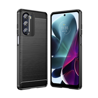 Techsuit Carbon Silicone - Θήκη Σιλικόνης Motorola Moto G200 5G / Edge S30 - Black (5949419031173)