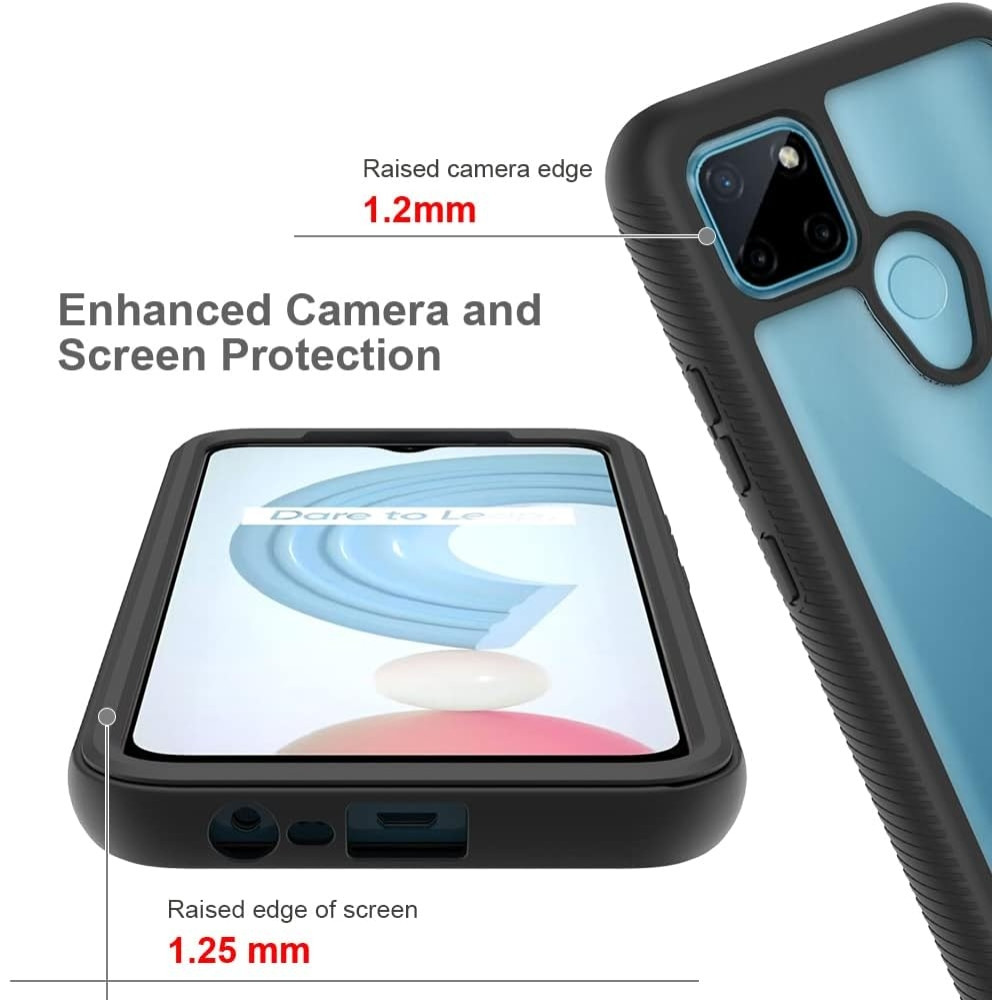 Techsuit Defence 360 Pro Ανθεκτική Θήκη με Screen Protector - Realme C21Y / C25Y - Black (5949419030619)