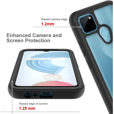 Techsuit Defence 360 Pro Ανθεκτική Θήκη με Screen Protector - Realme C21Y / C25Y - Black (5949419030619)