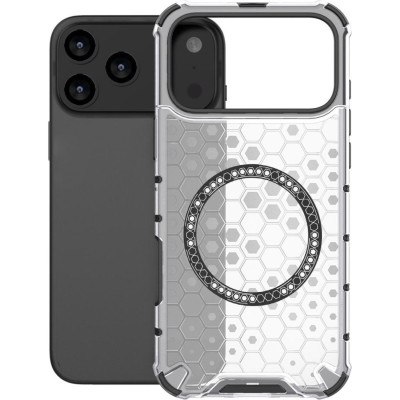 Θήκη iPhone 17 Pro Max Techsuit HoneyComb Shield Σκληρή Ημιδιάφανη με MagSafe - White (5949419290228)