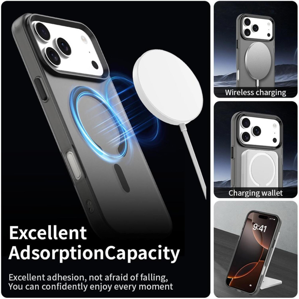 Θήκη iPhone 17 Pro Techsuit CandyCase Σκληρή Ημιδιάφανη με MagSafe - Black (5949419313361)
