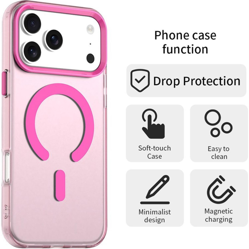 Θήκη iPhone 17 Pro Techsuit CandyCase Σκληρή Ημιδιάφανη με MagSafe - Pink (5949419313347)