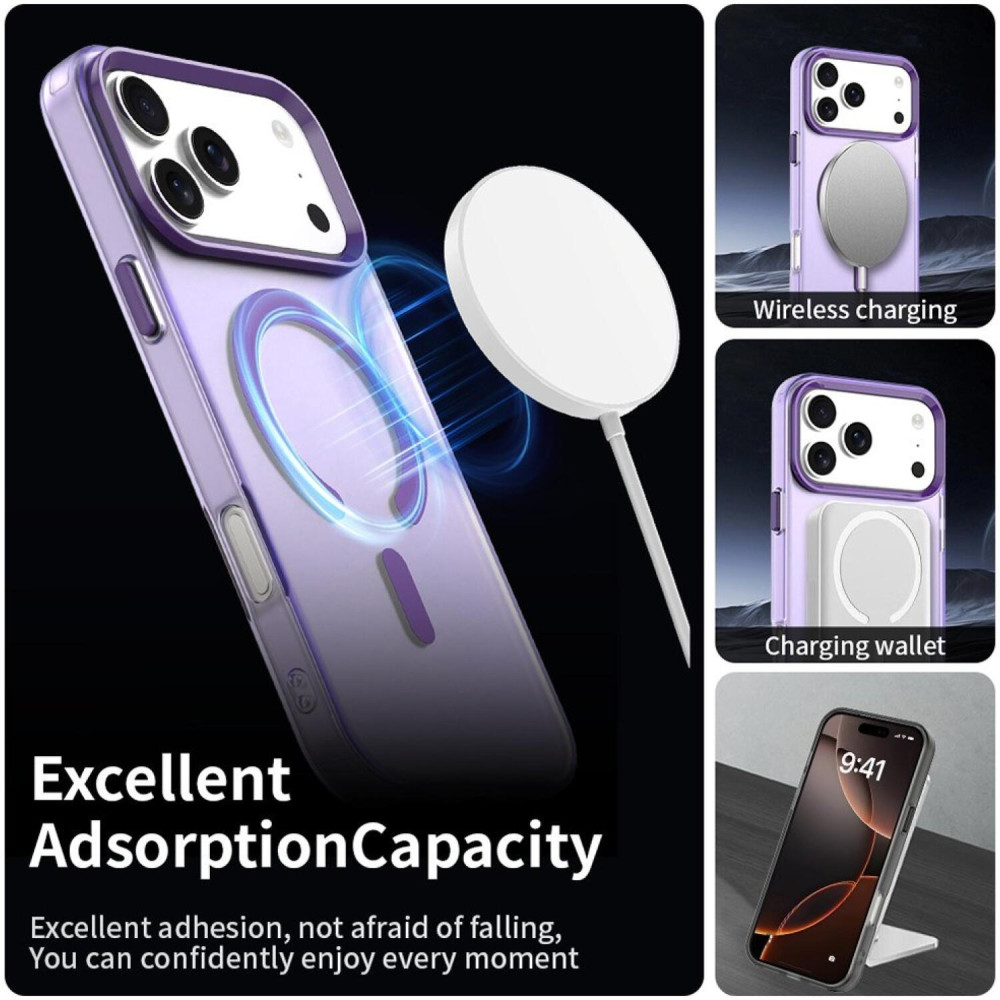 Θήκη iPhone 17 Pro Max Techsuit CandyCase Σκληρή Ημιδιάφανη με MagSafe - Purple (5949419313279)