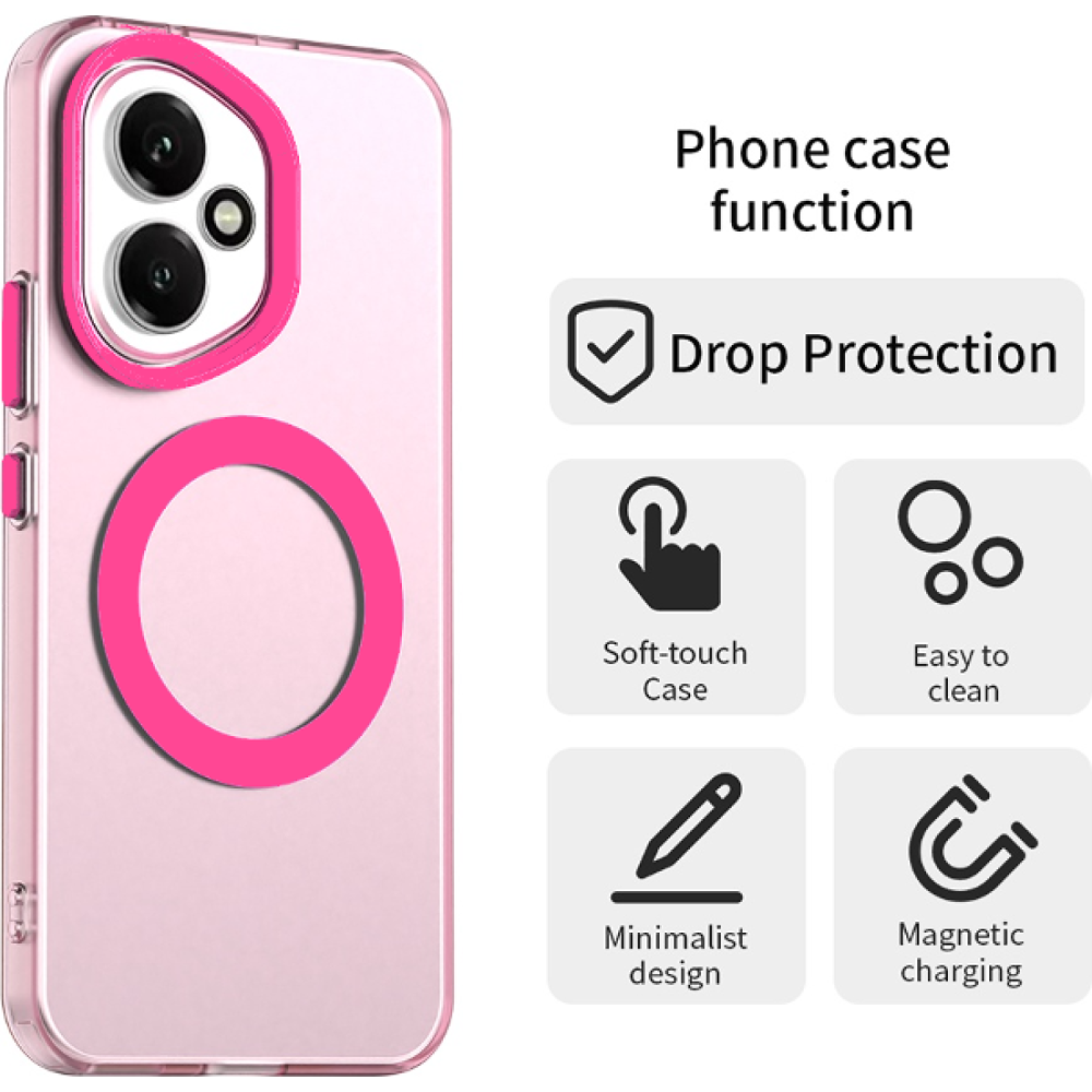 Θήκη Honor 400 Techsuit CandyCase Σκληρή Ημιδιάφανη με MagSafe - Pink (5949419310797)