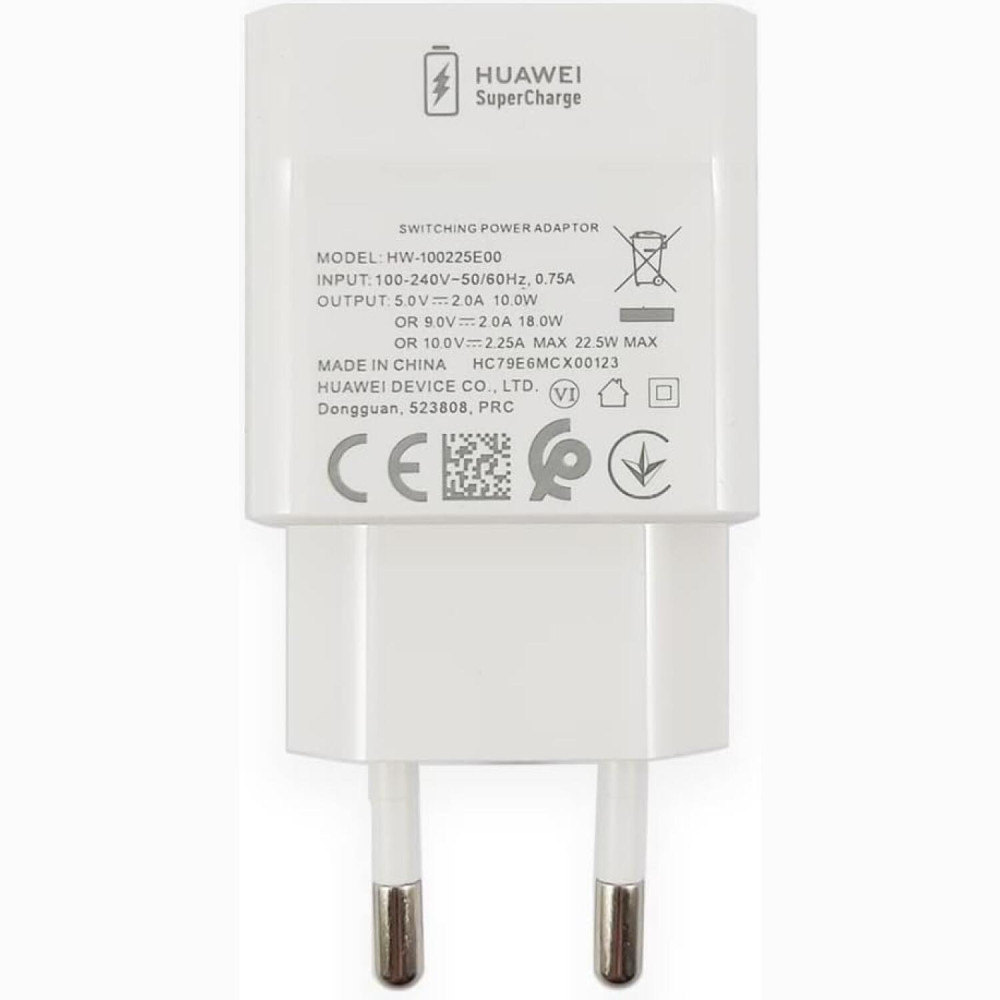 Φορτιστής Official Huawei SuperCharge Wall Charger Αντάπτορας με 1 x USB-A 22.5W & 1 x Καλώδιο USB-A σε Type-C 100cm - White (55033325)