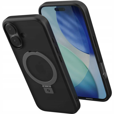 Θήκη iPhone 17 Spacecase Ring Pro Mag Σκληρή με MagSafe & KickStand - Black (5905719130916)