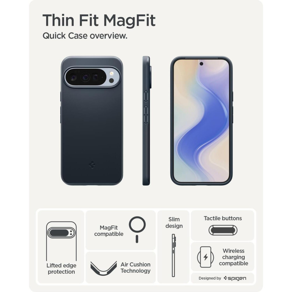 Θήκη Google Pixel 10 / 10 Pro Spigen Thin Fit MagFit Σκληρή με MagSafe Qi2 - Metal Slate (ACS09700)
