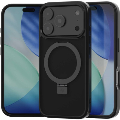 Θήκη iPhone 17 Pro Max Spacecase Ring Pro Mag Σκληρή με MagSafe & KickStand - Black (5905719130954)