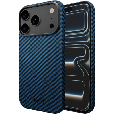 Θήκη iPhone 17 Pro Nekit Fiber Σκληρή με MagSafe Aramid Fiber 1mm 1500D Kevlar - Blue (8719246494604)