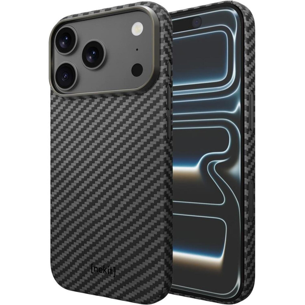 Θήκη iPhone 17 Pro Nekit Fiber Σκληρή με MagSafe Aramid Fiber 1mm 1500D Kevlar - Black (8719246494543)