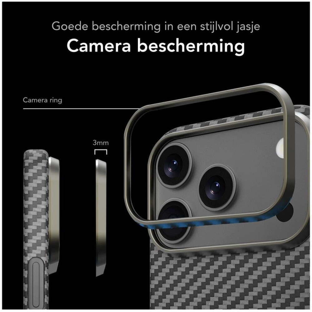 Θήκη iPhone 17 Pro Nekit Fiber Σκληρή με MagSafe Aramid Fiber 1mm 1500D Kevlar - Black (8719246494543)