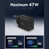 Φορτιστής Spigen EE472EU Essential Wall Charger GaN Γρήγορος Ταξιδιού / Αντάπτορας με 2 x Type-C 47W - Black (ACH09457)