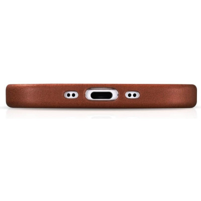 Θήκη iPhone Air iCarer Leather Back Case With Camera Button Δερμάτινη με MagSafe - Retro Brown (KJIP17250704-BN)