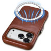 Θήκη iPhone 17 Pro iCarer Vintage Series Side-Open Flip Σκληρή Δερμάτινη με MagSafe - Retro Brown (WMI17250801-SN)