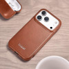 Θήκη iPhone 17 Pro iCarer Curved Edge Leather Folio with Magsafe Δερμάτινη Flip με MagSafe - Retro Brown (KJIP17250701-BN)