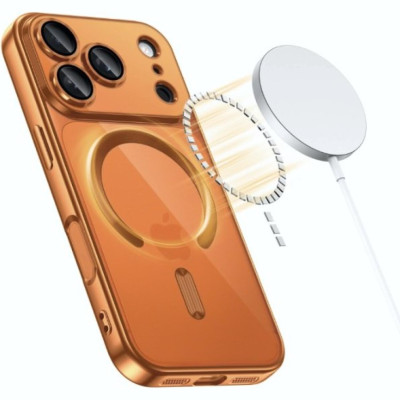 Θήκη iPhone 17 Pro Max Tech-Protect MagFlex Διάφανη Σιλικόνης με MagSafe - Shiny Cosmic Orange (5906302334629)