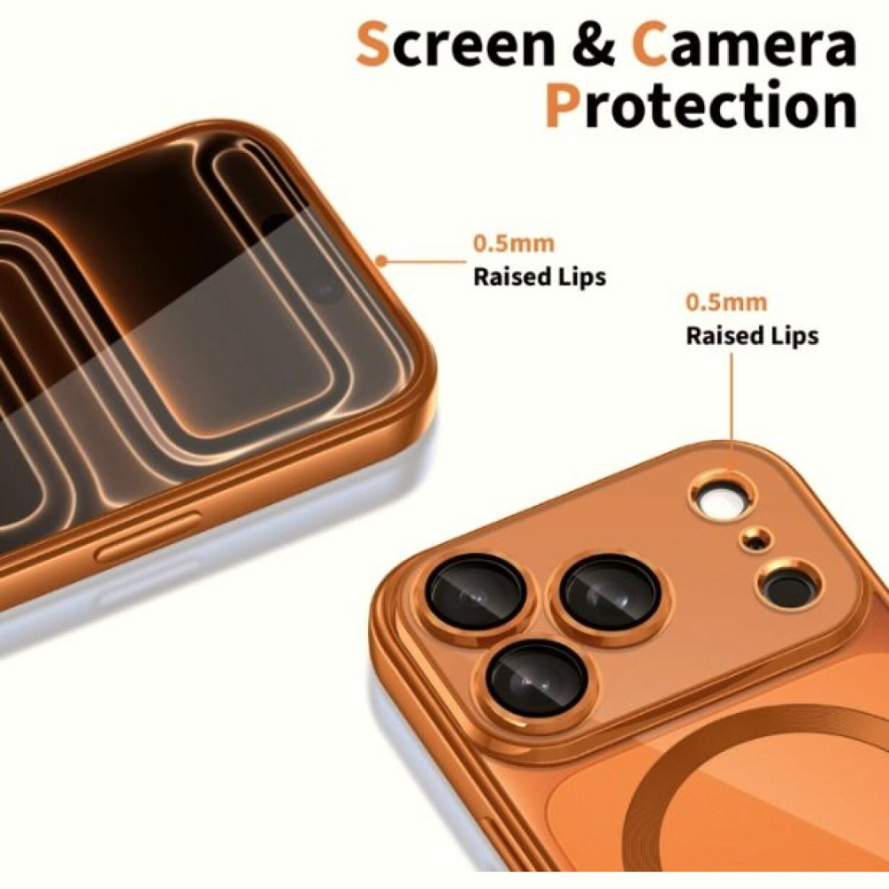 Θήκη iPhone 17 Pro Max Tech-Protect MagFlex Διάφανη Σιλικόνης με MagSafe - Shiny Cosmic Orange (5906302334629)
