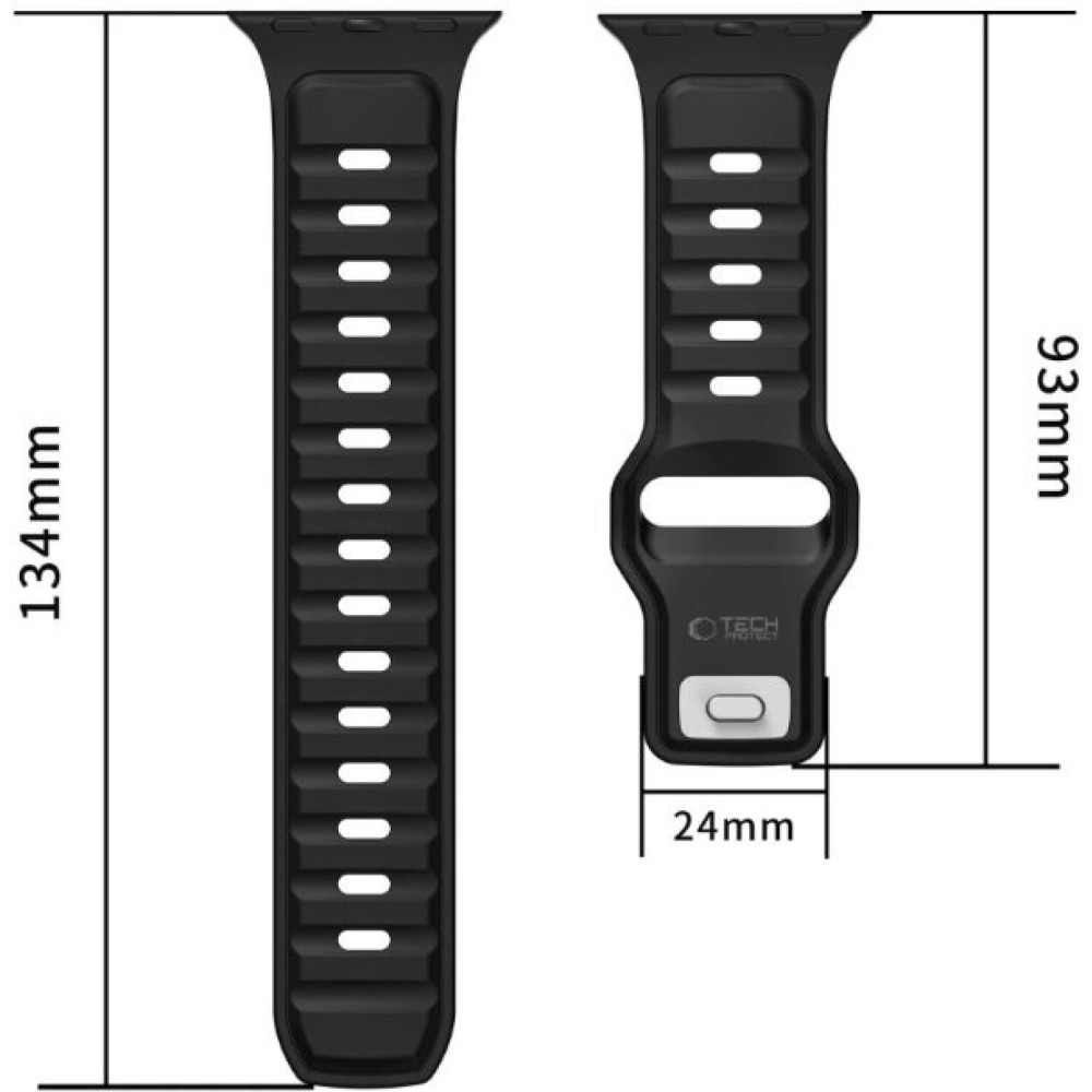 Λουράκι Apple Watch Ultra/SE/11/10/9/8/7/6/5/4 (49/46/45/44mm) Tech-Protect Iconband Line Σιλικόνης - Black (5906302333455)