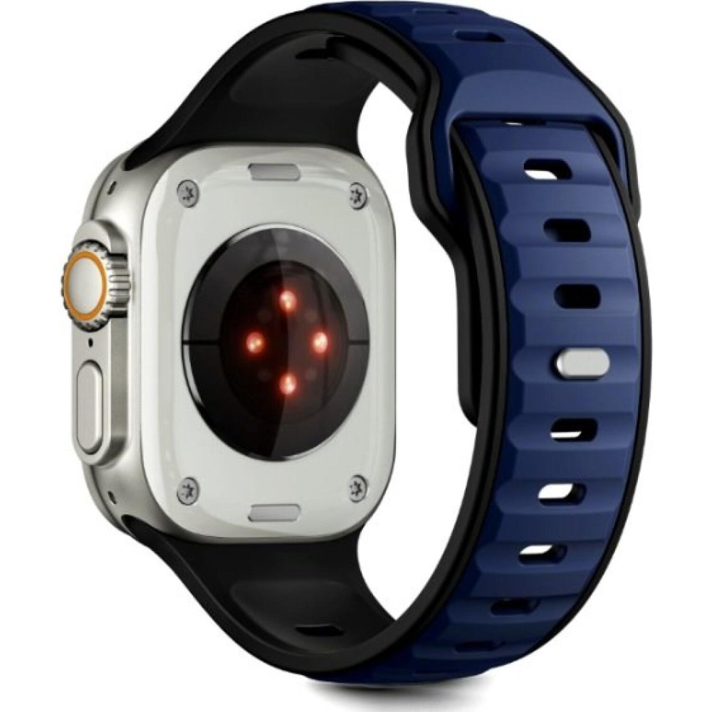 Λουράκι Apple Watch Ultra/SE/11/10/9/8/7/6/5/4 (49/46/45/44mm) Tech-Protect Iconband Line Σιλικόνης - Black / Navy (5906302333448)