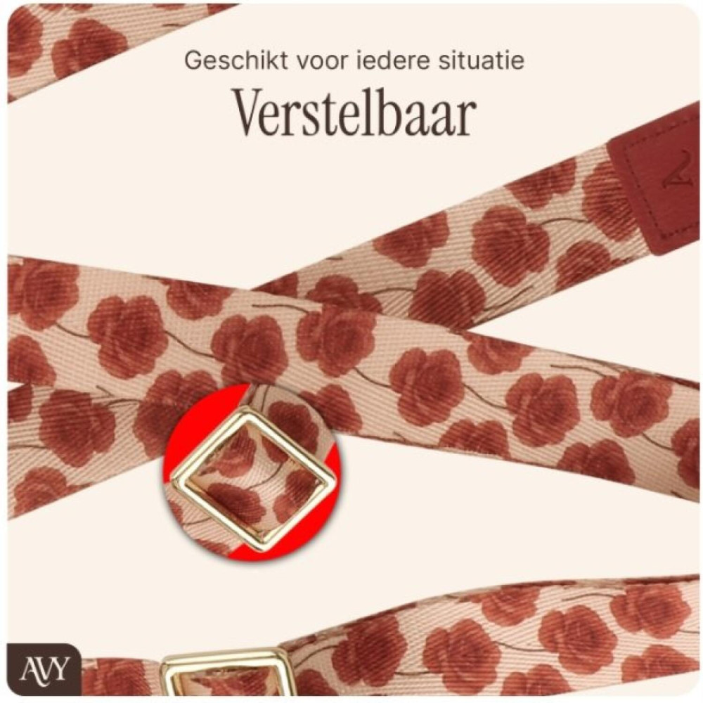 Λουράκι Λαιμού AVY Nylon Crossbody Strap Αποσπώμενο για Θήκες Κινητών / Smartphones - Botanique Roses (8719246497896)