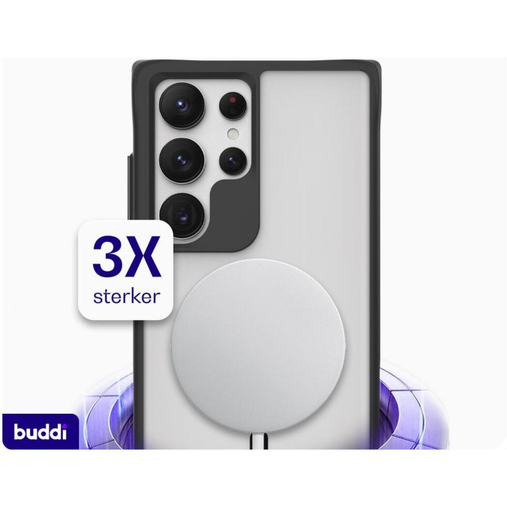 Θήκη Samsung Galaxy S24 Ultra Buddi Hybrid Σκληρή Ημιδιάφανη με MagSafe - Matte Black (8719246493126)