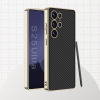 Θήκη Samsung Galaxy S25 Ultra Bodycell Plating Leather Backcover Σκληρή με TPU Bumper - Carbon Black (5206015084072)