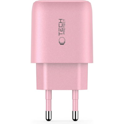 Φορτιστής Tech-Protect NCA20 Αντάπτορας με 1 x USB-A / 1 x Type-C 20W - Baby Pink (5906302330645)