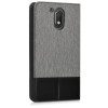 KW Θήκη Πορτοφόλι Motorola Moto G4 Play - Συνθετικό δέρμα - Grey / Black (39522.22)