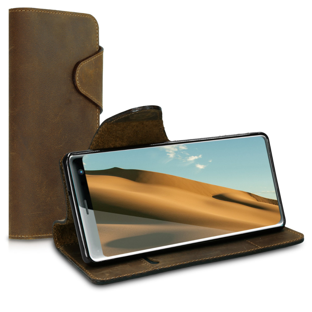 Kalibri Δερμάτινη Suede Θήκη - Πορτοφόλι Sony Xperia XZ3 - Brown (45963.05)