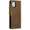 Kalibri Δερμάτινη Suede Θήκη Πορτοφόλι Apple iPhone 11 - Navigational Compass / Brown (49808.01)