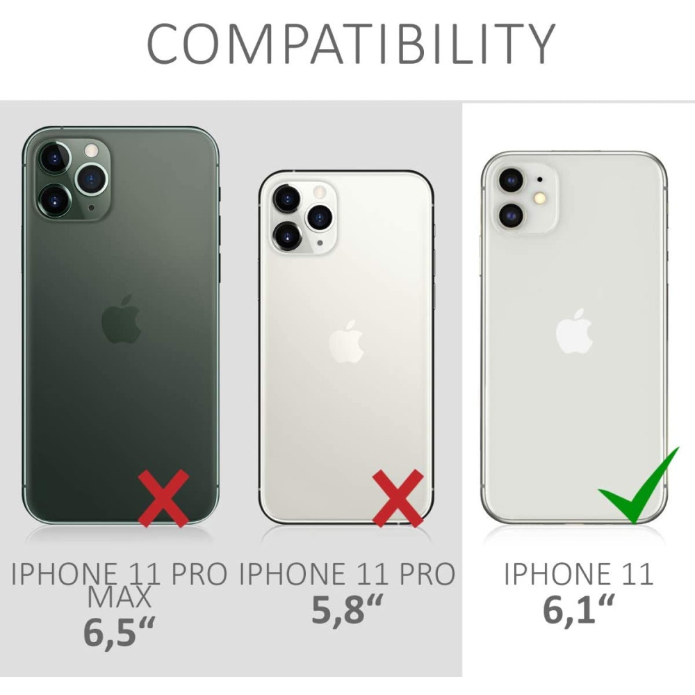 Kalibri Δερμάτινη Suede Θήκη Πορτοφόλι Apple iPhone 11 - Navigational Compass / Brown (49808.01)