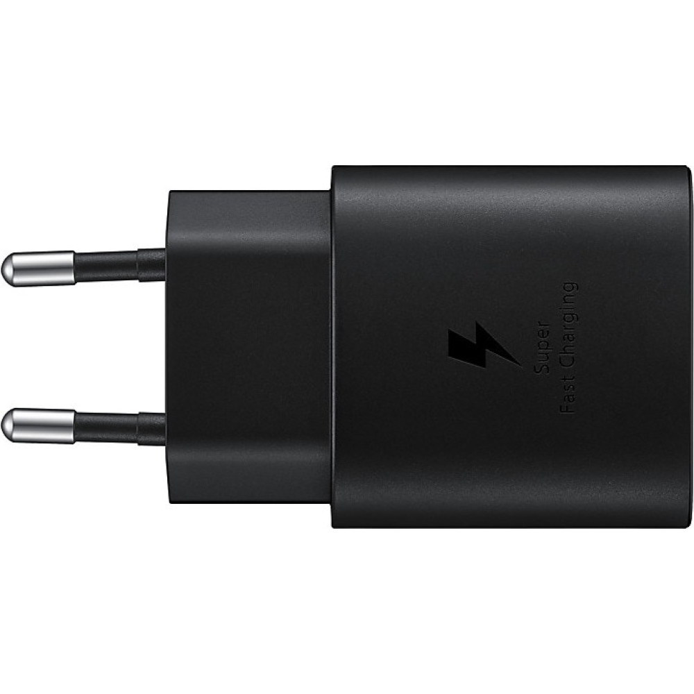 Official Samsung Φορτιστής Ταξιδιού Type - C σε Type - C με Καλώδιο Fast Charge - 100cm - 25W - Black (EP-TA800XBEGWW)