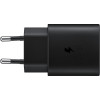 Official Samsung Φορτιστής Ταξιδιού Type - C σε Type - C με Καλώδιο Fast Charge - 100cm - 25W - Black (EP-TA800XBEGWW)
