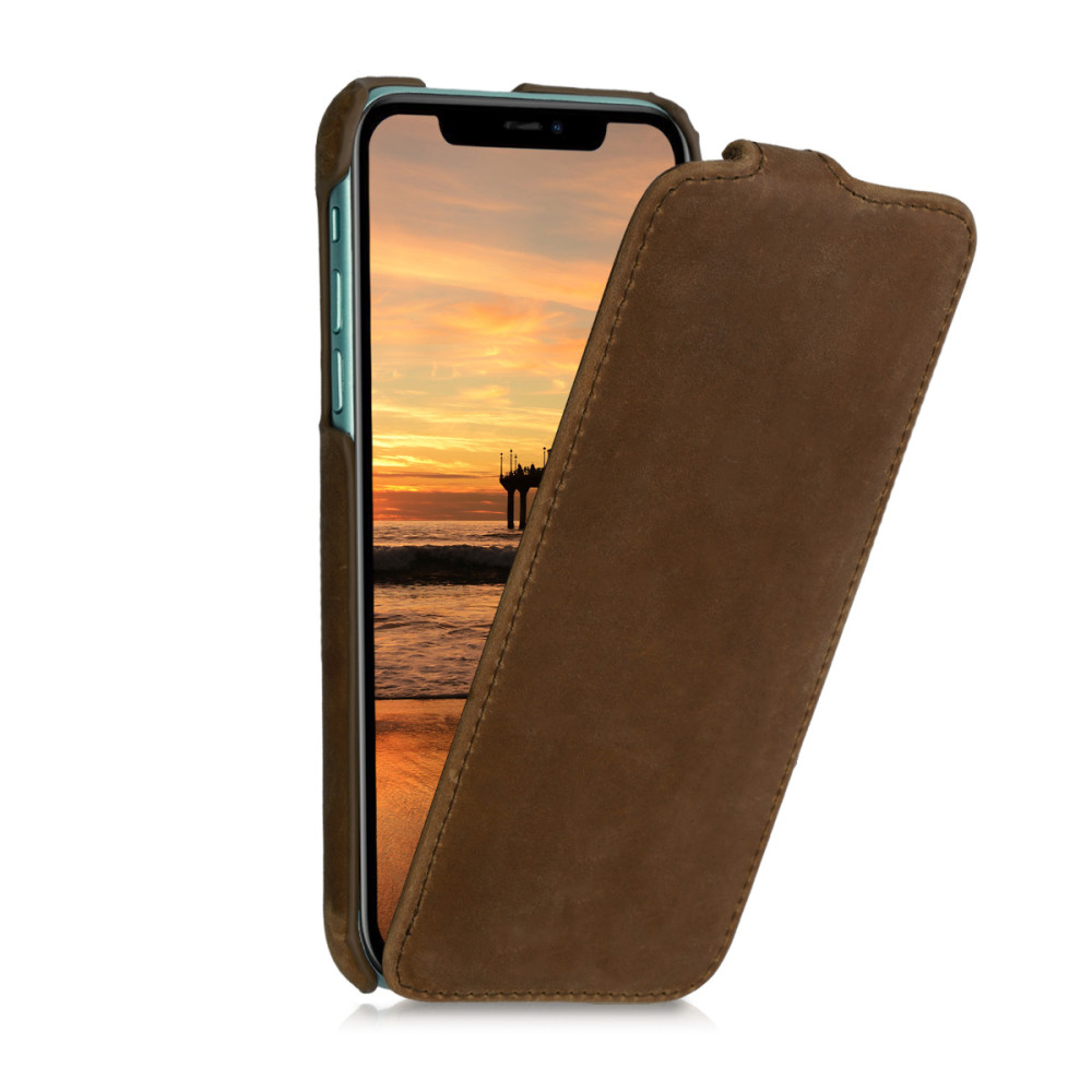 Kalibri Δερμάτινη Θήκη Flip Apple iPhone 11 - Ultra Slim Leather Protective Phone Cover - Brown (50410.05)