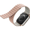 Uniq Revix Μαγνητικό Λουράκι Premium Σιλικόνης Apple Watch Ultra/SE/11/10/9/8/7/6/5/4 (49/46/45/44mm) - Pink / Beige (UNIQ-45MM-REVPNKBEG)