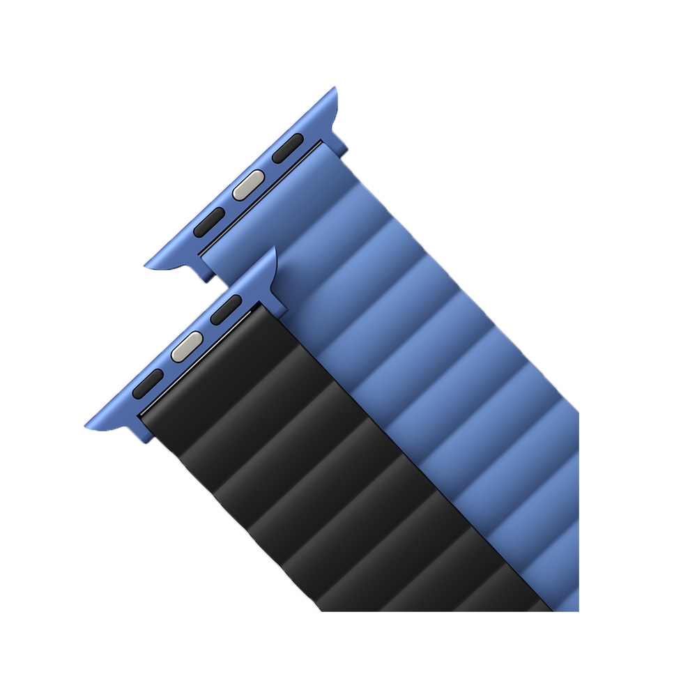 Uniq Revix Μαγνητικό Λουράκι Premium Σιλικόνης Apple Watch SE/11/10/9/8/7/6/5/4 (42/41/40mm) - Blue / Black (UNIQ-41MM-REVBLUBLK)