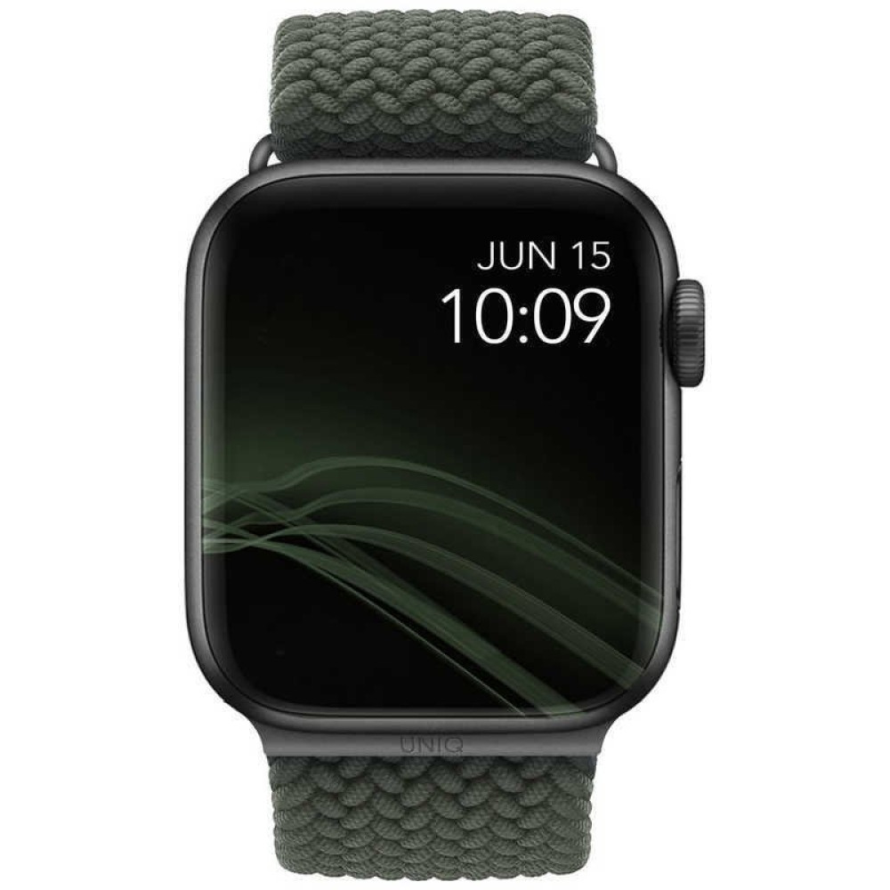 Uniq Aspen Braided Band - Premium Πλεκτό Λουράκι Apple Watch Ultra/SE/11/10/9/8/7/6/5/4 (49/46/45/44mm) - Green (UNIQ-44MM-ASPGRN)