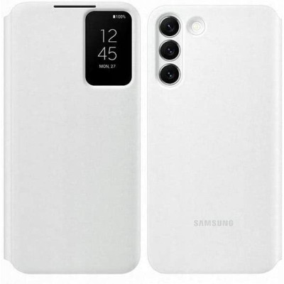 Official Samsung Smart Clear View Cover - Θήκη Flip με Ενεργό Πορτάκι Samsung Galaxy S22 Plus 5G - White (EF-ZS906CWEGEE)