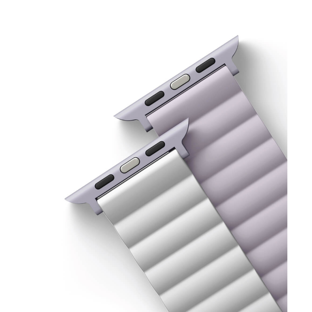 Uniq Revix Μαγνητικό Λουράκι Premium Σιλικόνης Apple Watch SE/11/10/9/8/7/6/5/4 (42/41/40mm) - Lilac / White (UNIQ-41MM-REVLILWHT)