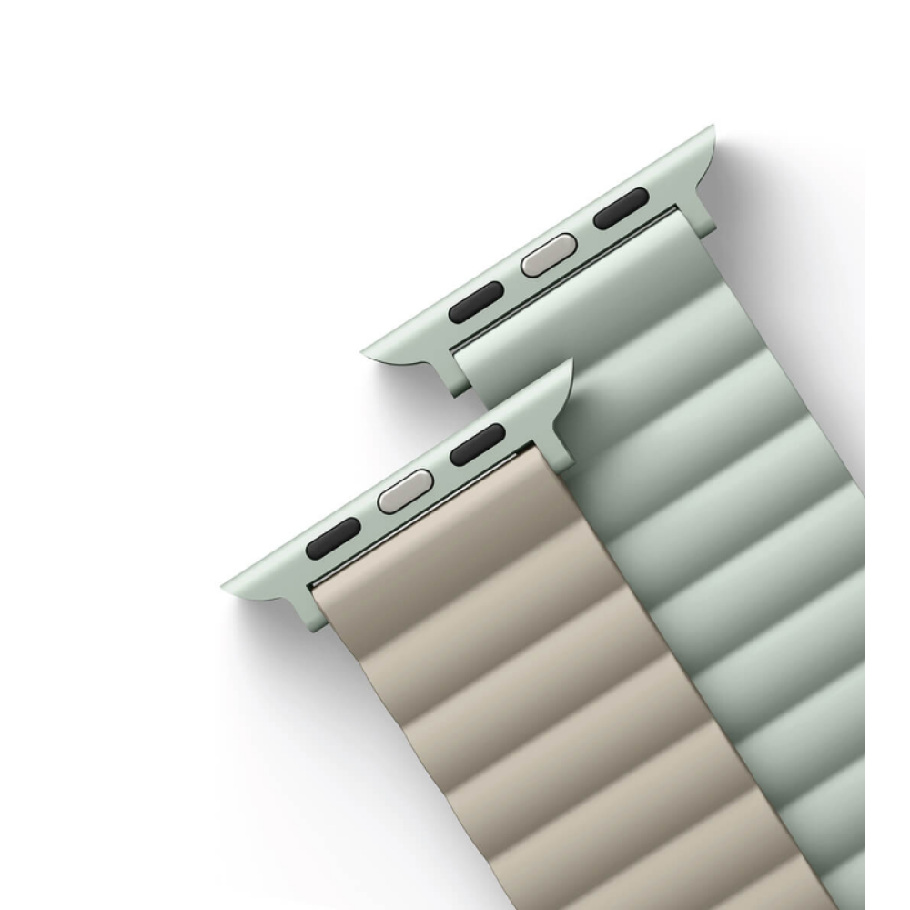 Uniq Revix Μαγνητικό Λουράκι Premium Σιλικόνης Apple Watch SE/11/10/9/8/7/6/5/4 (42/41/40mm) - Sage / Beige (UNIQ-41MM-REVSAGBEG)