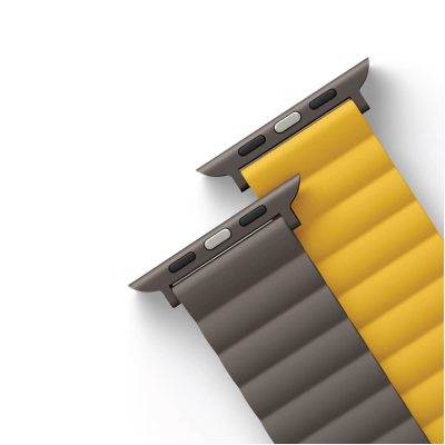 Uniq Revix Μαγνητικό Λουράκι Premium Σιλικόνης Apple Watch Ultra/SE/11/10/9/8/7/6/5/4 (49/46/45/44mm) - Mustard / Khaki (UNIQ-45MM-REVMUSKAK)