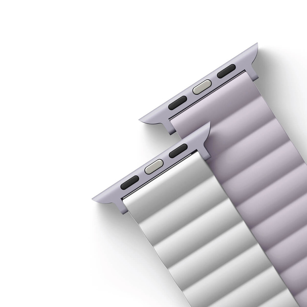 Uniq Revix Μαγνητικό Λουράκι Premium Σιλικόνης Apple Watch Ultra/SE/11/10/9/8/7/6/5/4 (49/46/45/44mm) - Lilac / White (UNIQ-45MM-REVLILWHT)